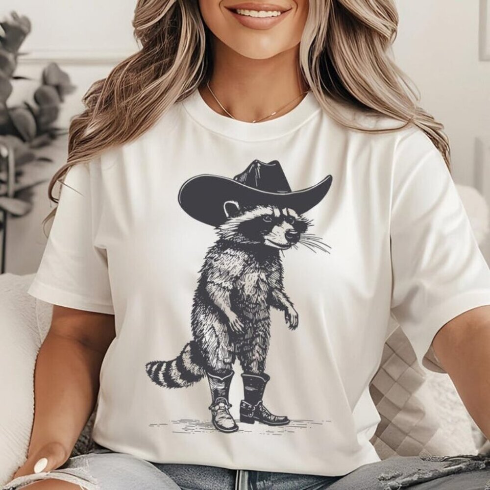 Funny Western Animal Tshirt Raccoon Tshirt